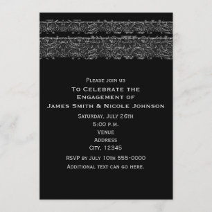 Dark Elegant Satin Ribbon Elegante Gotische Hochze Einladung