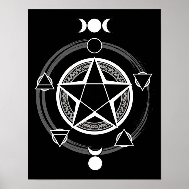 Dark Elemental Pentagramm Print Poster (Vorne)