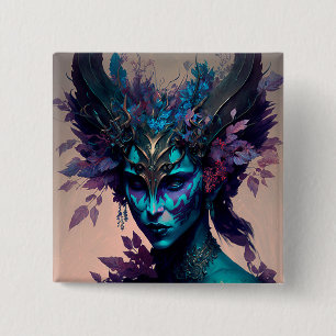 Dark Elf Fantasy Art Button