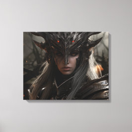 Dark Elf Warrior Knight - Stretched Canvas Print Leinwanddruck
