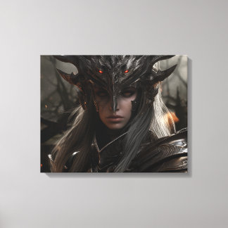 Dark Elf Warrior Knight - Stretched Canvas Print Leinwanddruck