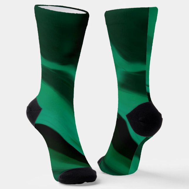 Dark Emerald Green Abstrakt Socken (Gewinkelt)
