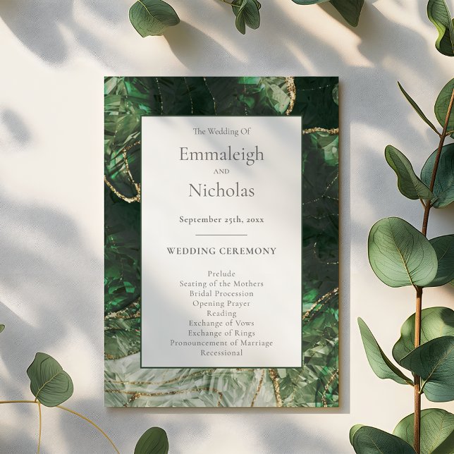 Dark Emerald Green Gemstone Wedding Programs (Von Creator hochgeladen)