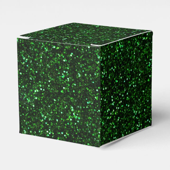 Dark Emerald Green Glitzer Geschenkschachtel (Vorderseite)