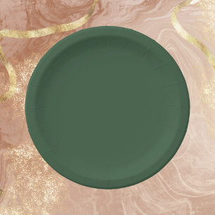 Dark Emerald Green Solid Color Pappteller