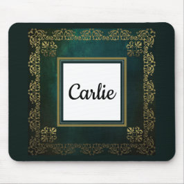 Dark Emerald Green Vintag Mousepad