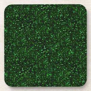 Dark Emerald Spring Green Glitzer Getränkeuntersetzer