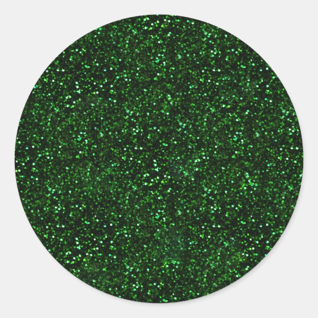Dark Emerald Spring Green Glitzer Runder Aufkleber (Vorderseite)