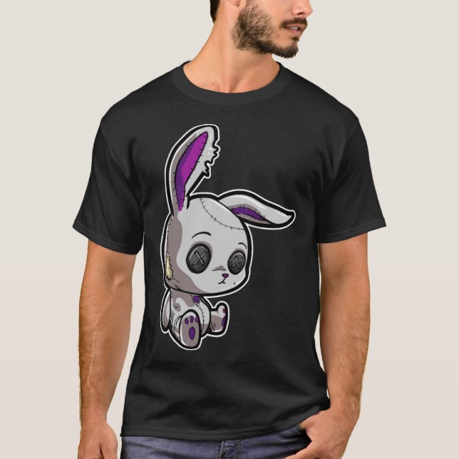 Dark Emo Goth Gothic Rabbit Bunny Doll T-Shirt (Vorderseite)