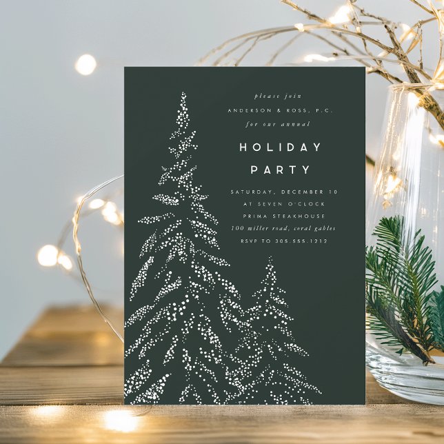 Dark Evergreen Business oder Corporate Holiday Par Einladung (Von Creator hochgeladen)