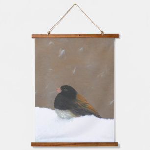 Dark-Eyed Junco Gemälde - Originale Vogelkunst Wandteppich Mit Holzrahmen