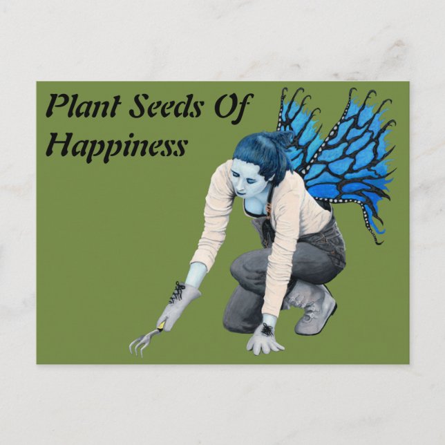 Dark Fairy Garden Gardener Fantasy Kunst, Dichtung Postkarte (Vorderseite)