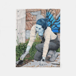 Dark Fairy Gardener Fantasy Art Fleece Blanket