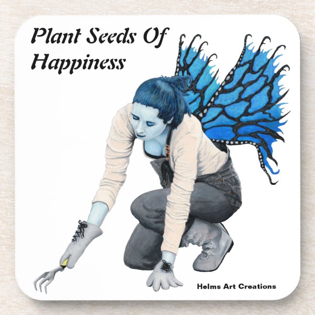 Dark Fairy Gardener Fantasy Art Plastik Untersetze Getränkeuntersetzer (Vorderseite)