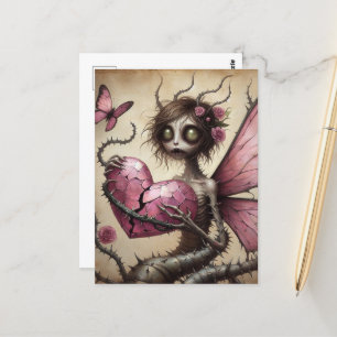 Dark Fairy Pink Heart Postkarte