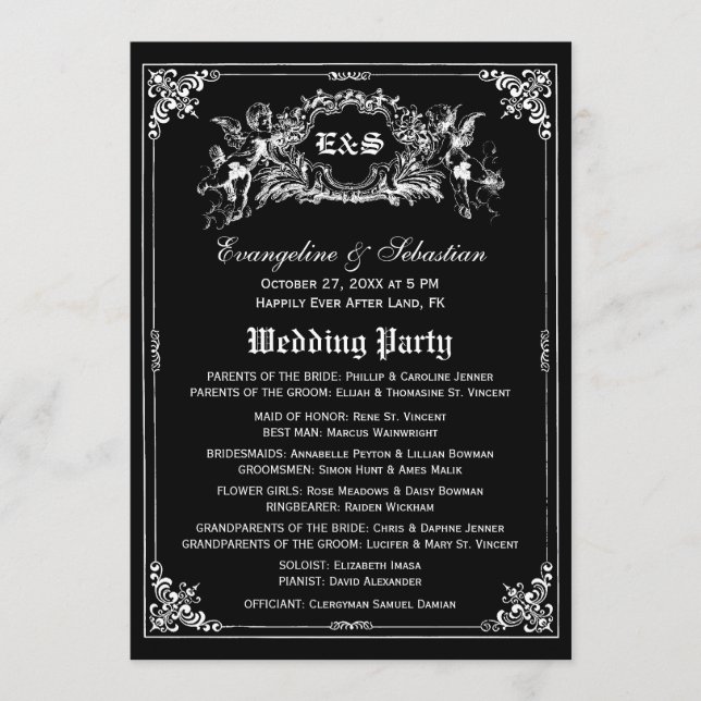 Dark Fairy Tale Storybook Wedding Programs Programm (Vorderseite)