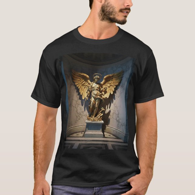 Dark Fallen Angel Statue\Gothic Cathedral T-Shir T-Shirt (Vorderseite)