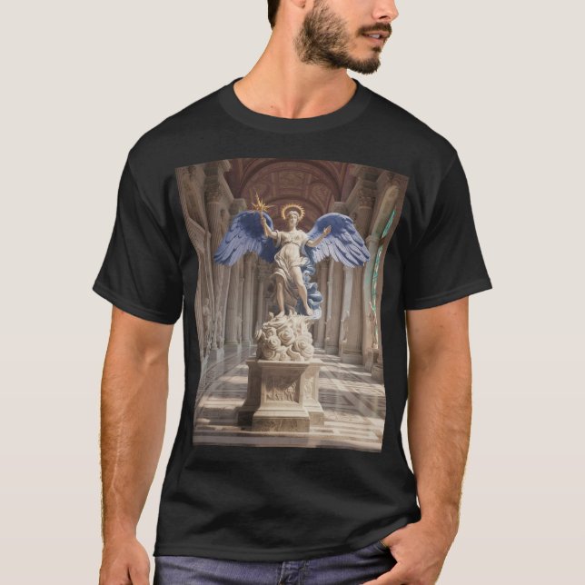 Dark Fallen Angel Statue\Gothic Cathedral T-Shir T-Shirt (Vorderseite)