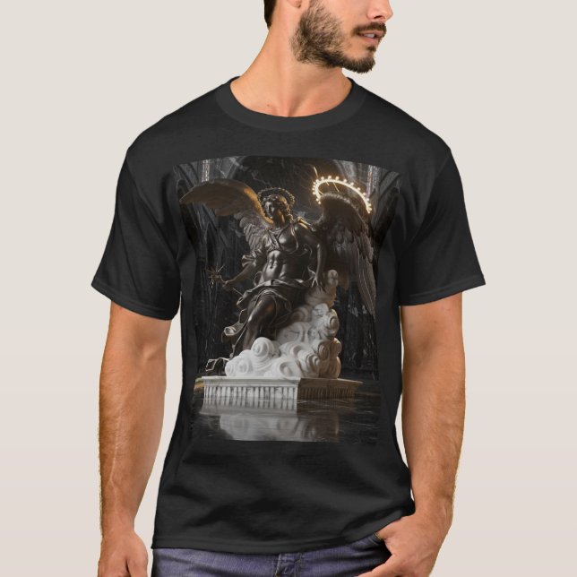Dark Fallen Angel Statue\Gothic Cathedral T-Shirt (Vorderseite)