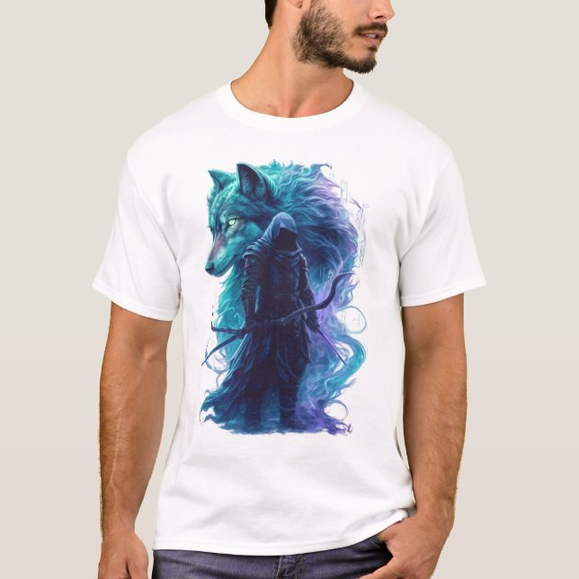 Dark Fantasy Bogenschütze - Elite T-Shirt mit Kapu (Vorderseite)