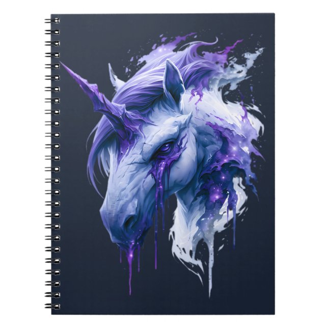 Dark Fantasy Galaxy Einhorn Notizbuch Notizblock (Vorderseite)