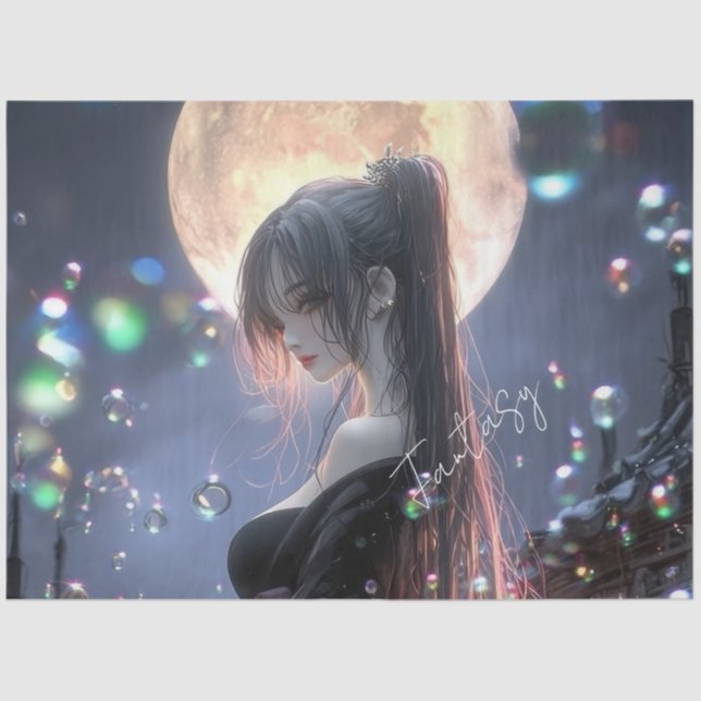 Dark fantasy girl / Aesthetic Seidenpapier (Vorderseite)