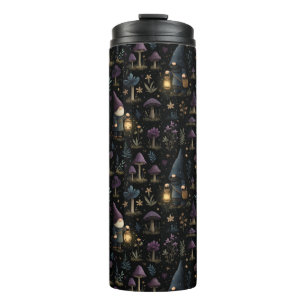 Dark Fantasy Gnome und Mushroom Pattern Thermosbecher