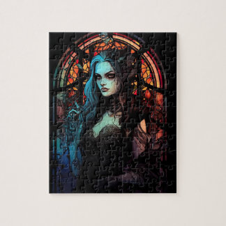 Dark Fantasy Gothic Skull Frau Puzzle