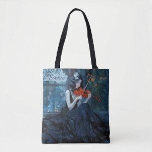 Dark Fantasy Gothic Violinist in Moonlit Garden