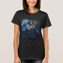 Dark Fantasy Gothic Violinist in Moonlit Garden T-Shirt