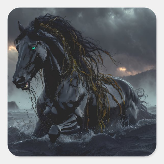 Dark Fantasy Pferde Aufkleber – Storm Stallion Got (Vorderseite)