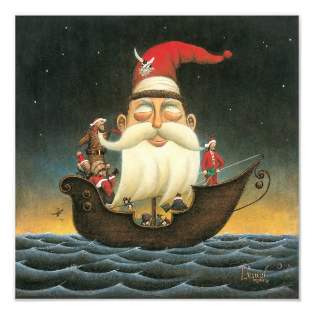Dark Fantasy Santa Pirate Leinwand Art Fotodruck (Vorne)