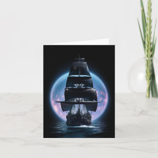 Dark Fantasy Segelschiff Bon Voyage Card Feiertagskarte