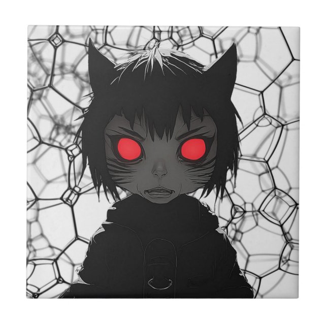 Dark Fantasy Vibes - Coole Anime Gothic Female Fliese (Vorderseite)