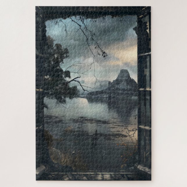 Dark Fantasy World Window View Puzzle (Vertikal)