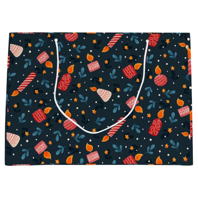 Dark Festive Mixed Candles Holiday Gift Bag  Große Geschenktüte (Vorderseite)