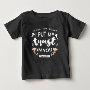 Dark Floral Christlich Art - Psalm 56:3 Baby T-shirt