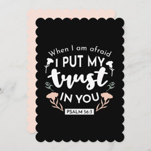 Dark Floral Christlich Art - Psalm 56:3 Feiertagskarte
