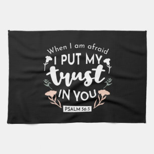 Dark Floral Christlich Art - Psalm 56:3 Geschirrtuch