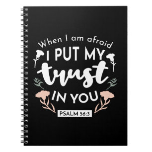 Dark Floral Christlich Art - Psalm 56:3 Notizblock