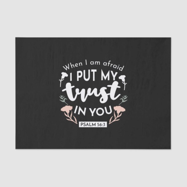 Dark Floral Christlich Art - Psalm 56:3 Seidenpapier (Vorderseite)