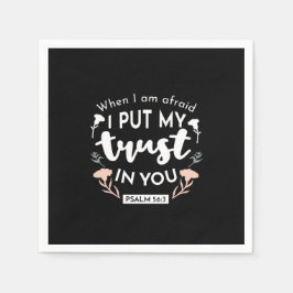 Dark Floral Christlich Art - Psalm 56:3 Serviette