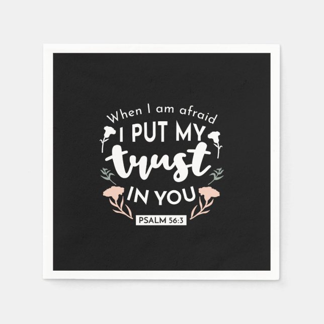 Dark Floral Christlich Art - Psalm 56:3 Serviette (Vorderseite)