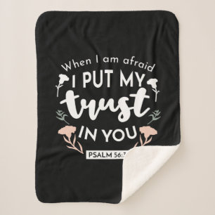 Dark Floral Christlich Art - Psalm 56:3 Sherpadecke