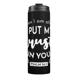 Dark Floral Christlich Art - Psalm 56:3 Thermosbecher