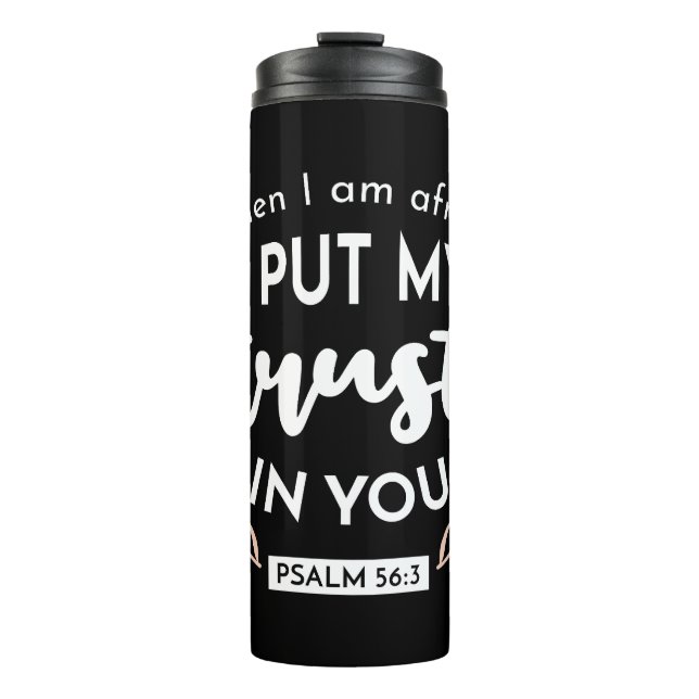Dark Floral Christlich Art - Psalm 56:3 Thermosbecher (Vorderseite)