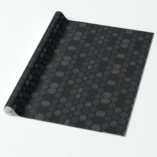 Dark Floral Damask Geschenkpapier (Ungerollt)