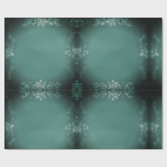 Dark Floral Geschenkpapier (Flach)