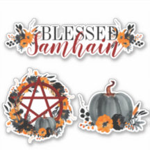 Dark Floral Gesegnetes Samhain Pentagramm & Pumpki