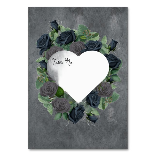Dark Floral Gothic Style Tischnummer (Vorderseite)